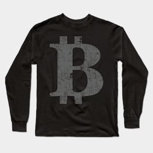 Bitcoin symbol distressed vintage style design Long Sleeve T-Shirt